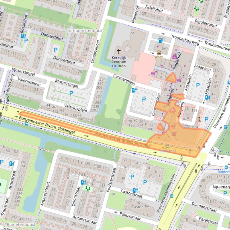 Kaart van postcodegebied 2402EN.