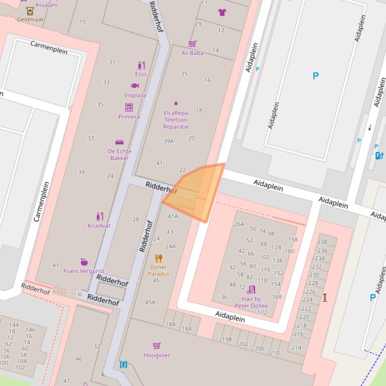 Kaart van postcodegebied 2402EZ.