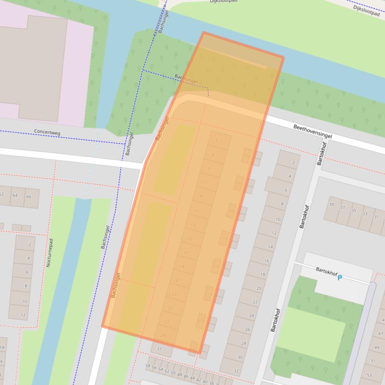 Kaart van postcodegebied 2402GA.