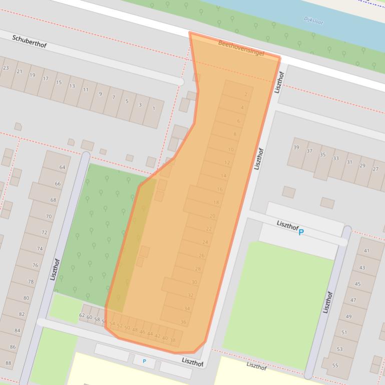 Kaart van postcodegebied 2402GR.
