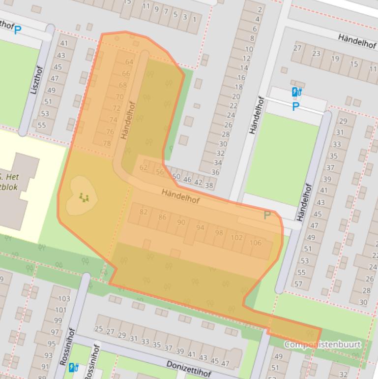 Kaart van postcodegebied 2402GX.