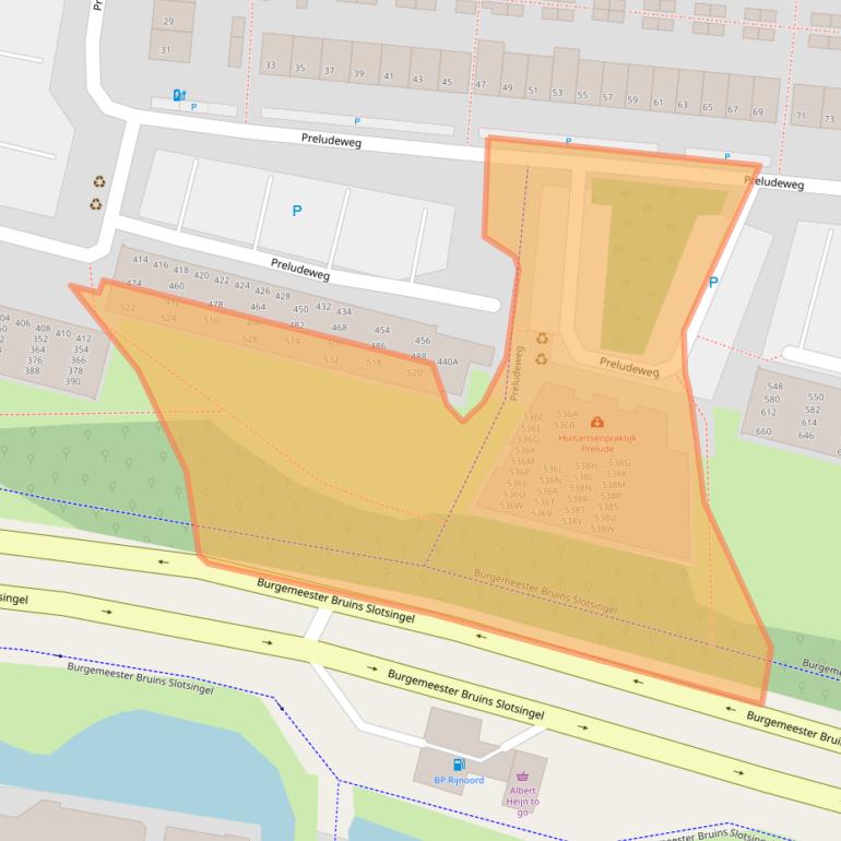 Kaart van postcodegebied 2402HR.