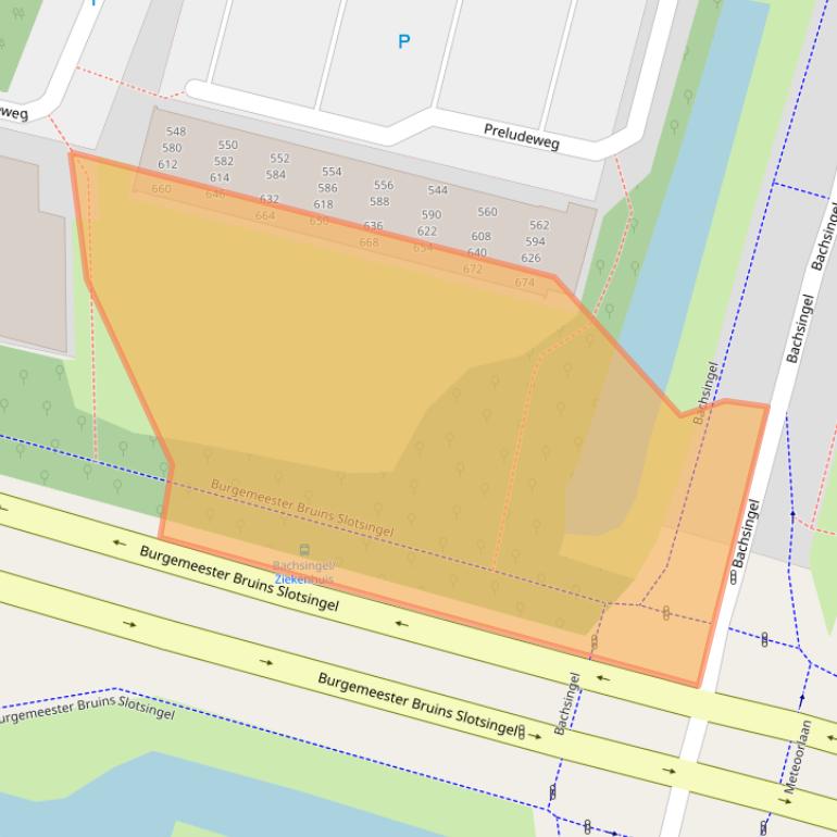 Kaart van postcodegebied 2402HW.