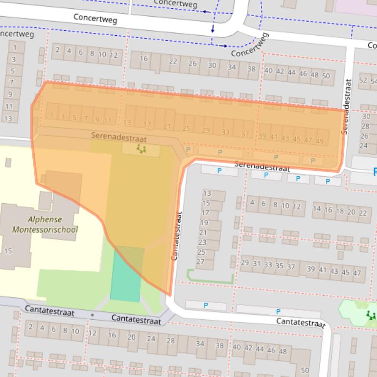 Kaart van postcodegebied 2402JD.