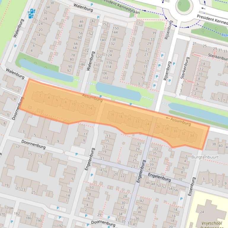 Kaart van postcodegebied 2402KS.
