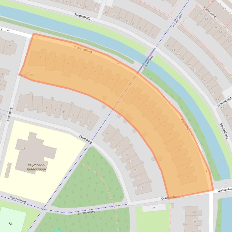 Kaart van postcodegebied 2402KT.