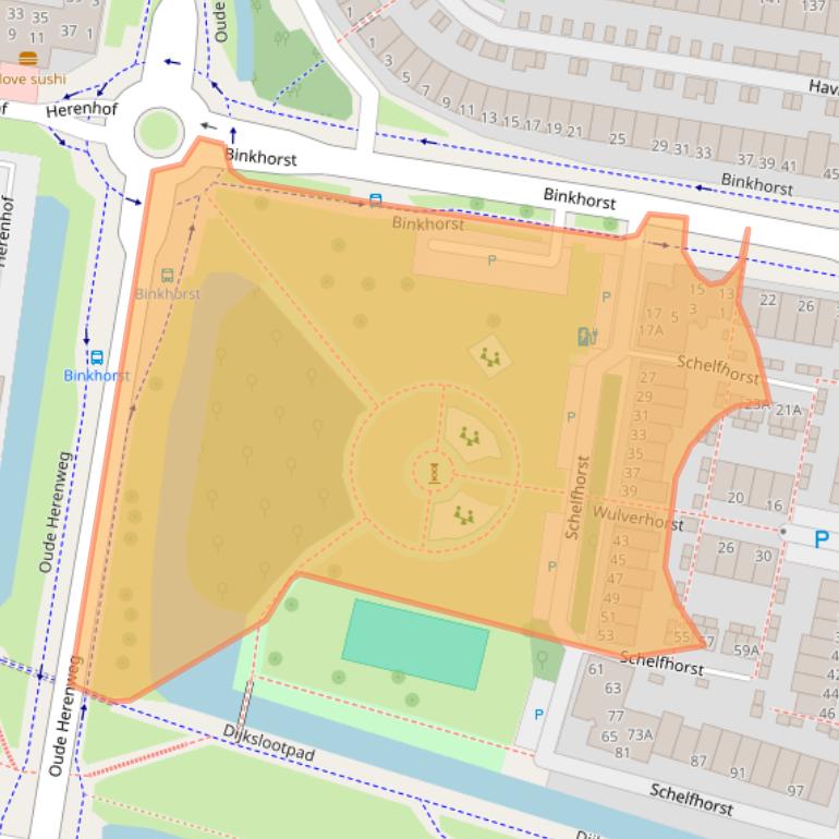 Kaart van postcodegebied 2402LA.