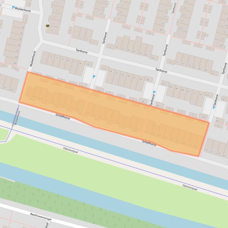 Kaart van postcodegebied 2402LC.
