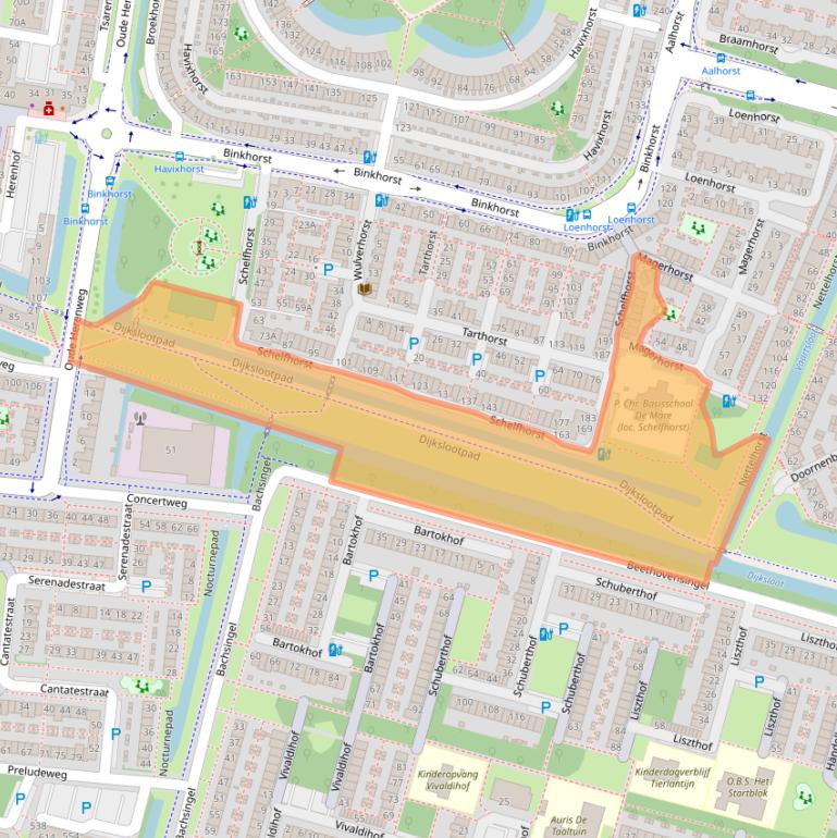Kaart van postcodegebied 2402LG.
