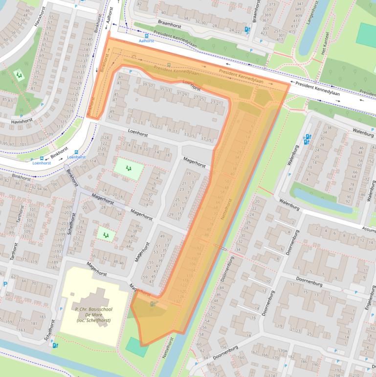 Kaart van postcodegebied 2402LS.