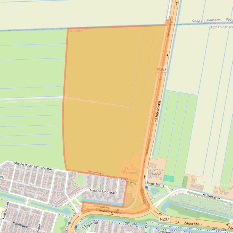 Kaart van postcodegebied 2402ND.