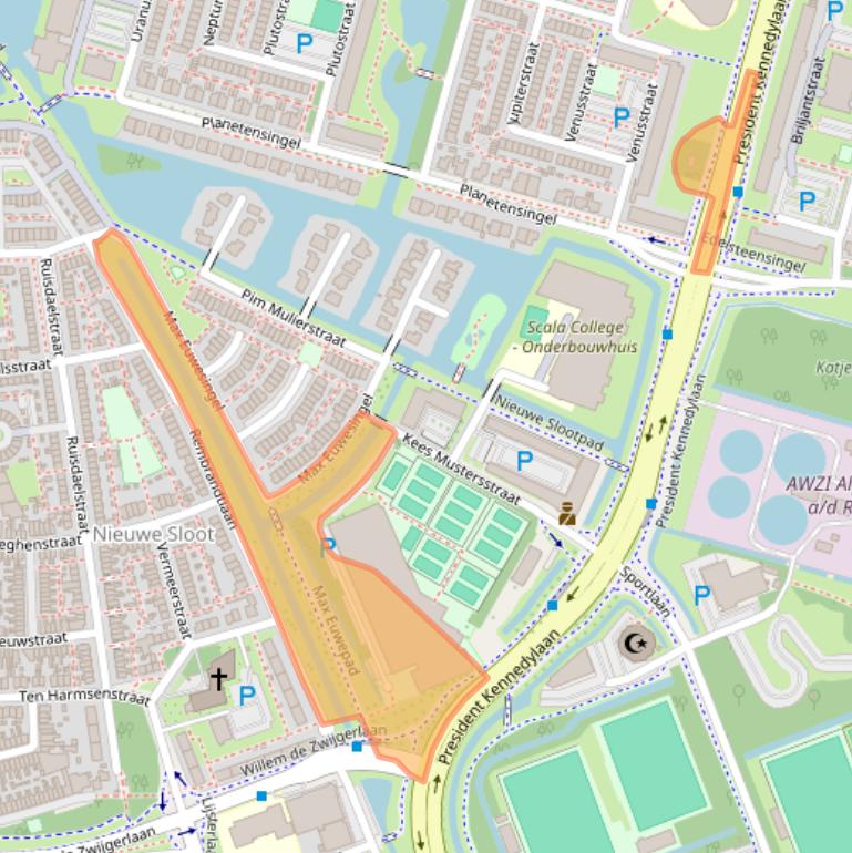 Kaart van postcodegebied 2402NZ.