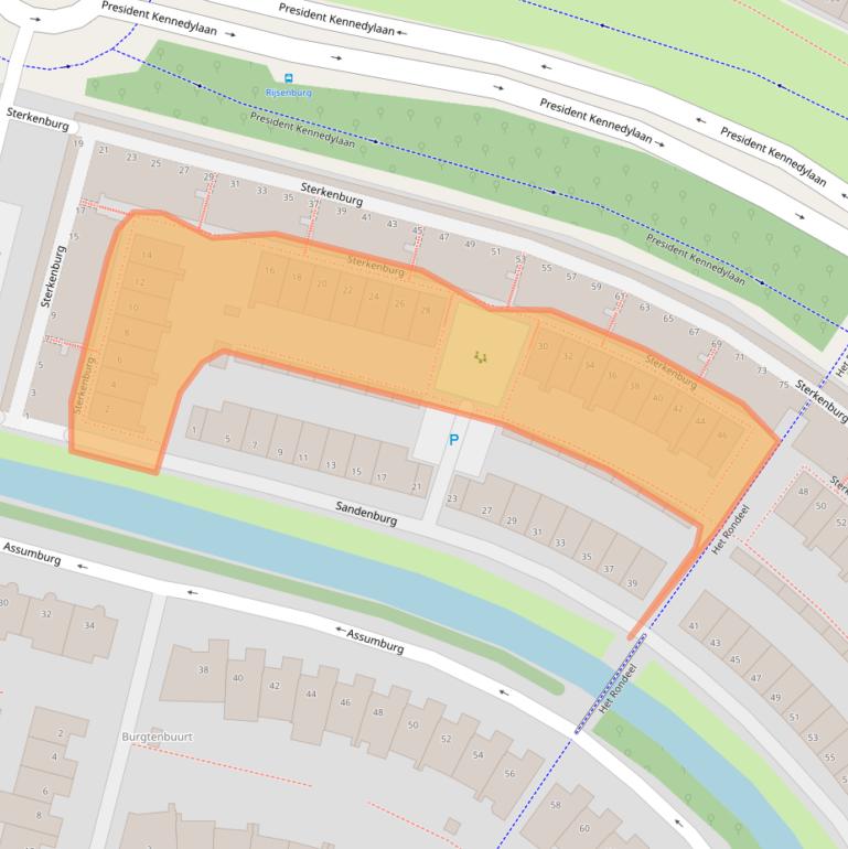 Kaart van postcodegebied 2402RB.