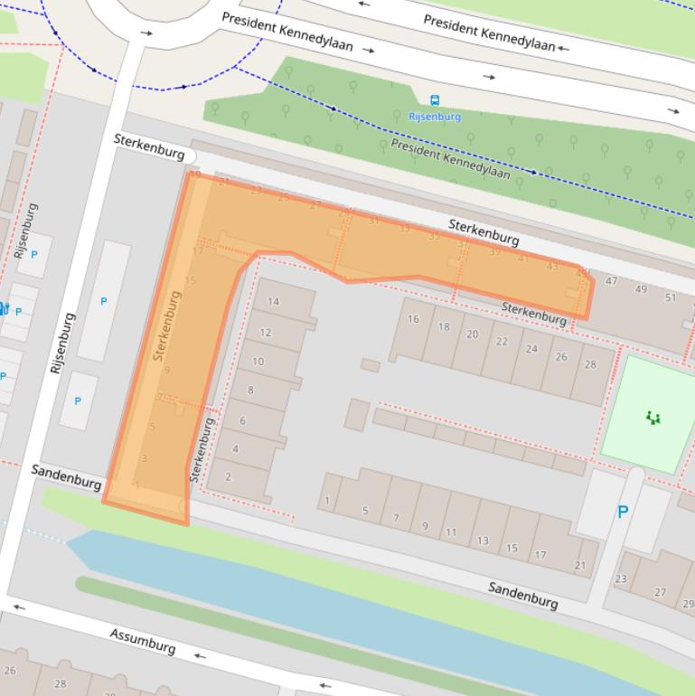 Kaart van postcodegebied 2402RD.