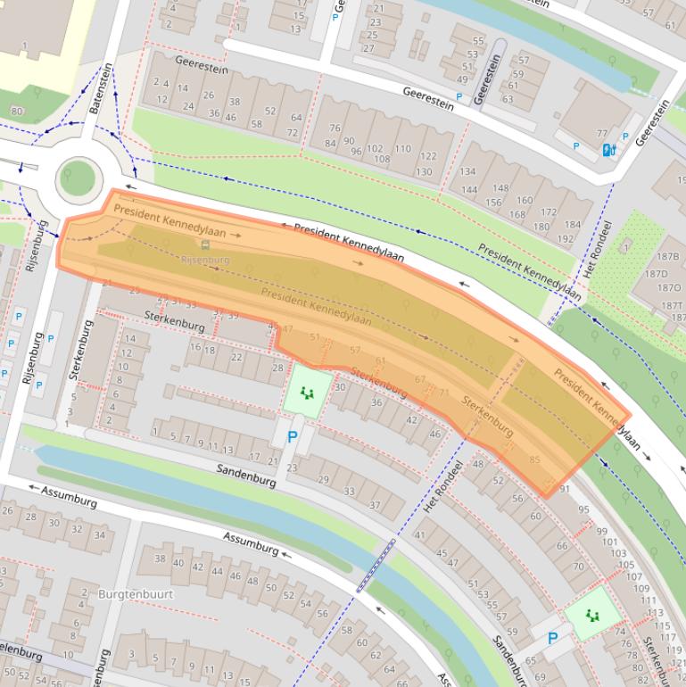 Kaart van postcodegebied 2402RE.