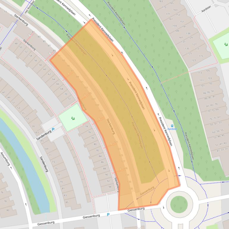 Kaart van postcodegebied 2402RG.