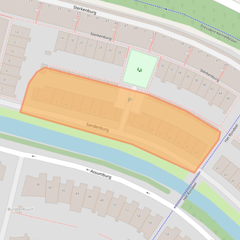 Kaart van postcodegebied 2402RH.