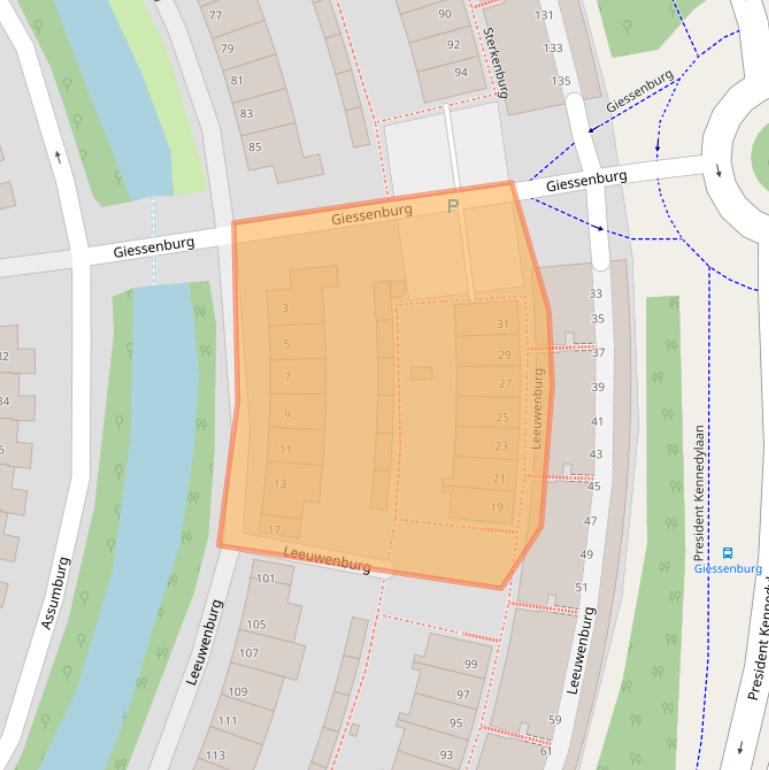 Kaart van postcodegebied 2402RK.