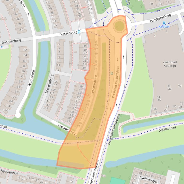 Kaart van postcodegebied 2402RL.