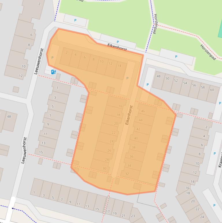 Kaart van postcodegebied 2402SE.