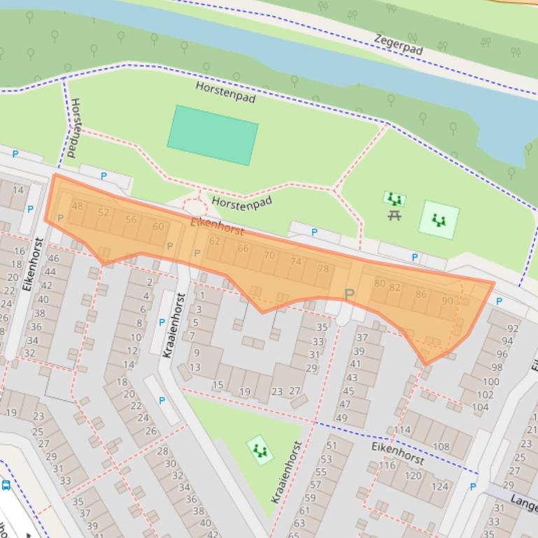 Kaart van postcodegebied 2402SG.