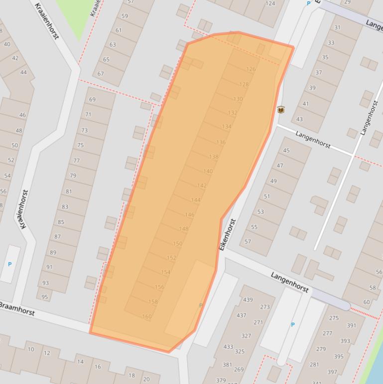 Kaart van postcodegebied 2402SJ.