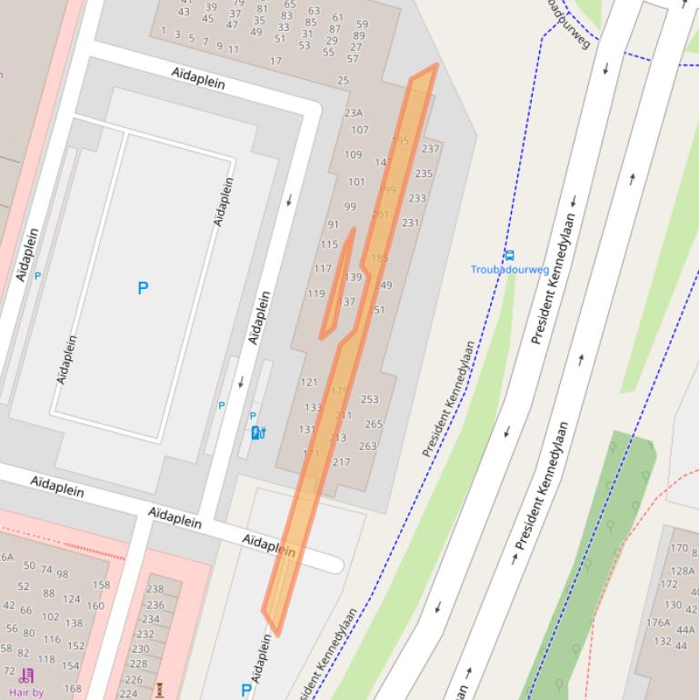 Kaart van postcodegebied 2402TC.