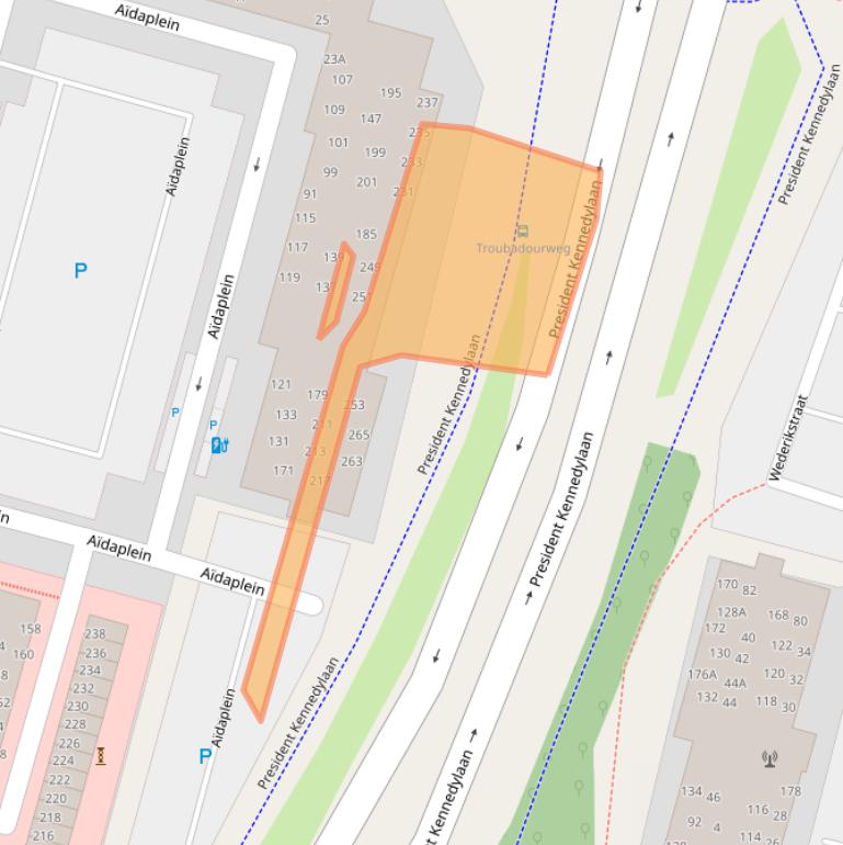 Kaart van postcodegebied 2402TD.