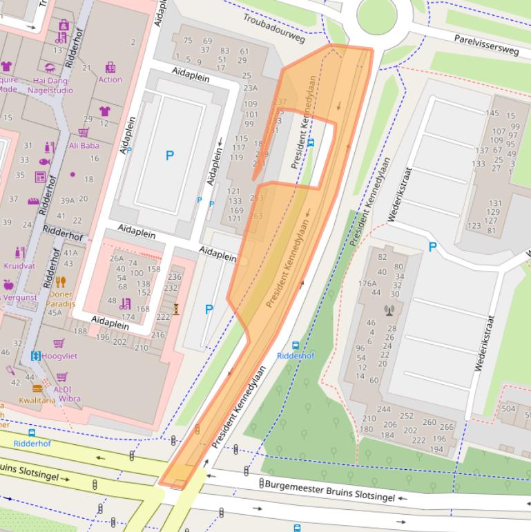 Kaart van postcodegebied 2402TE.