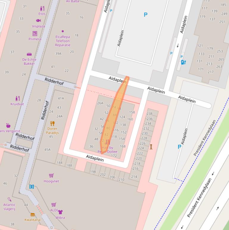 Kaart van postcodegebied 2402TH.