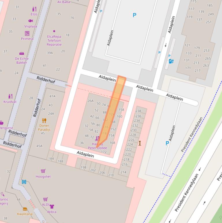 Kaart van postcodegebied 2402TJ.