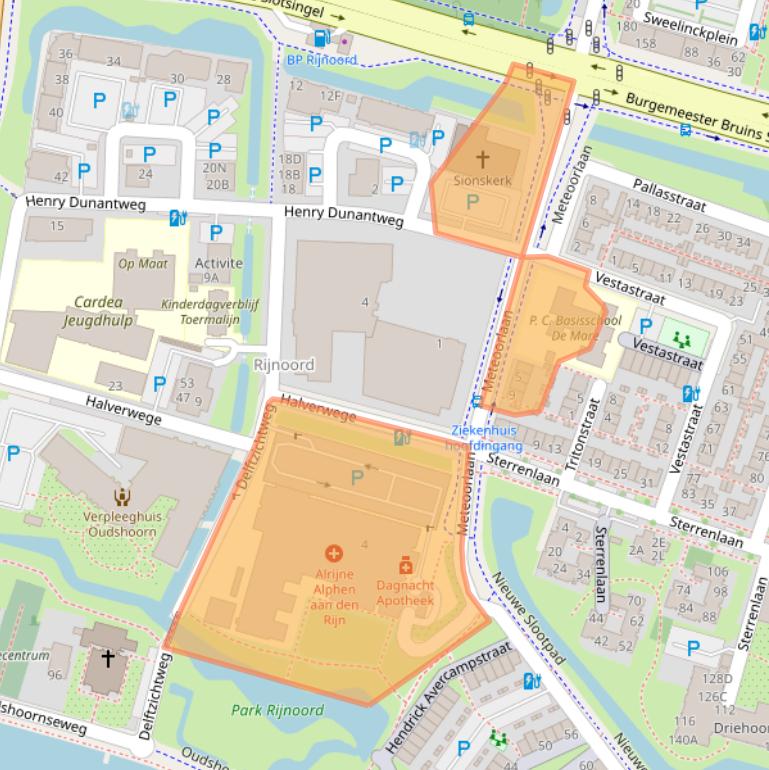 Kaart van postcodegebied 2402WC.