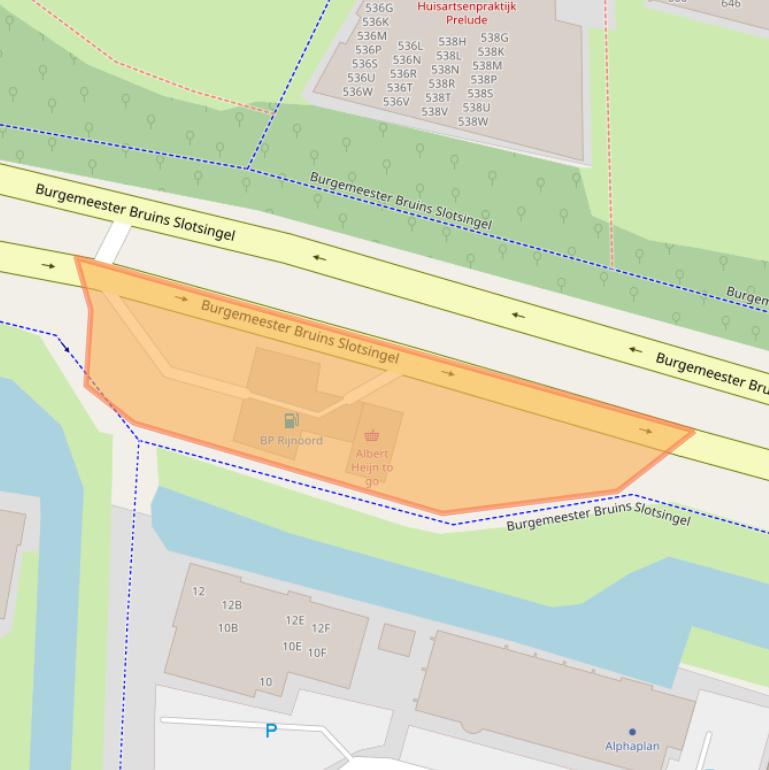 Kaart van postcodegebied 2402WD.