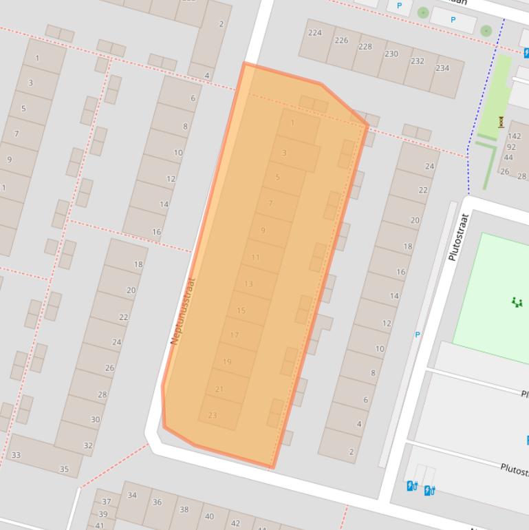 Kaart van postcodegebied 2402XA.