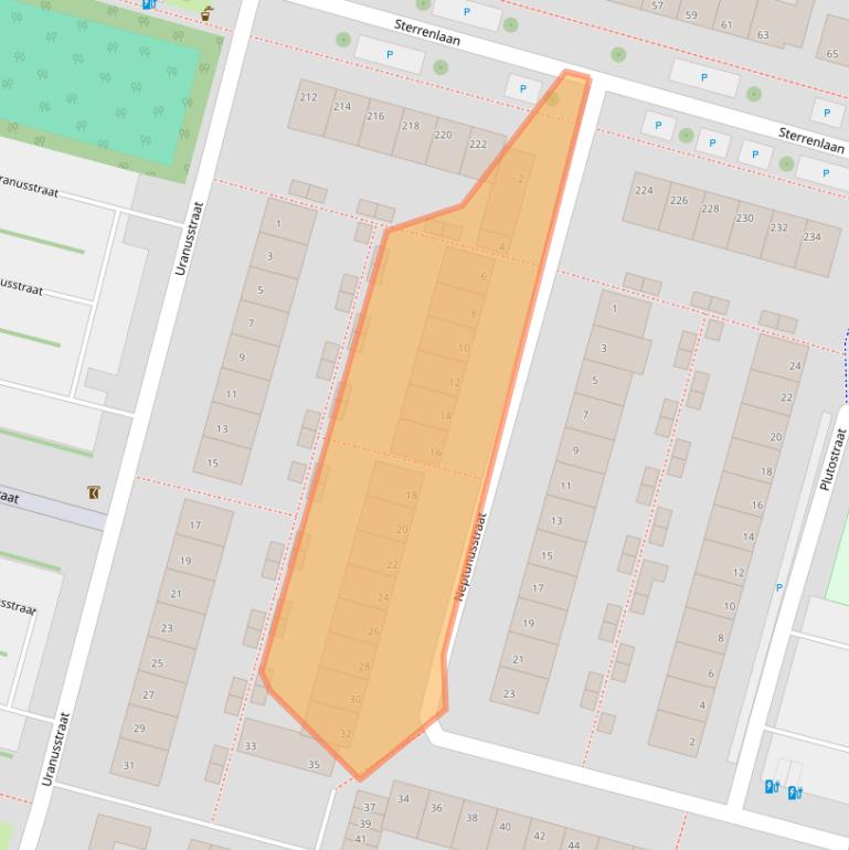 Kaart van postcodegebied 2402XB.