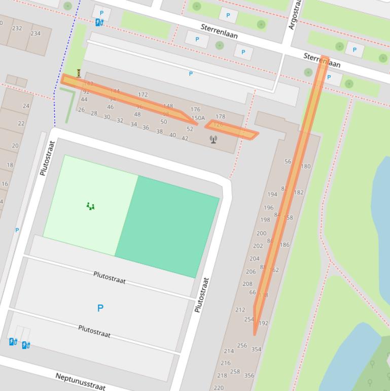 Kaart van postcodegebied 2402XG.