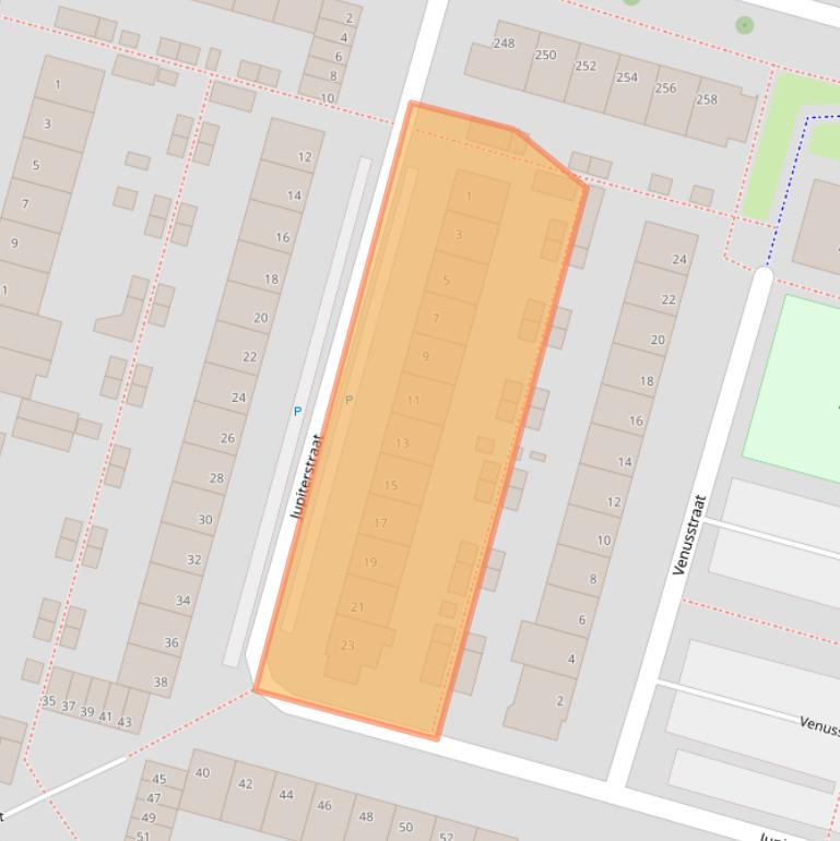 Kaart van postcodegebied 2402XM.