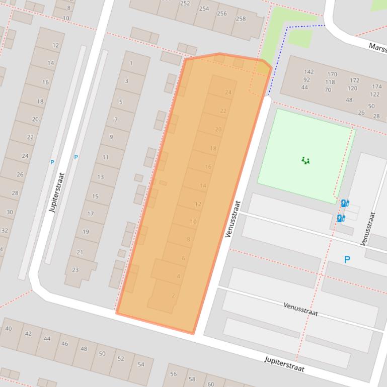 Kaart van postcodegebied 2402XR.