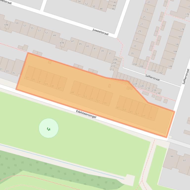 Kaart van postcodegebied 2403AB.