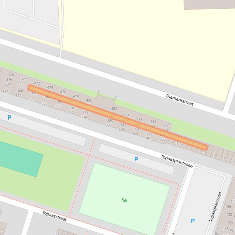 Kaart van postcodegebied 2403BE.