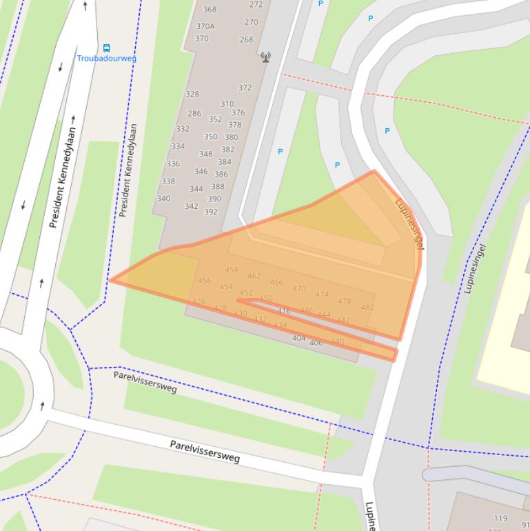 Kaart van postcodegebied 2403CZ.