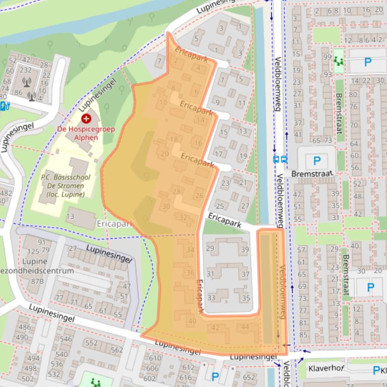 Kaart van postcodegebied 2403EG.