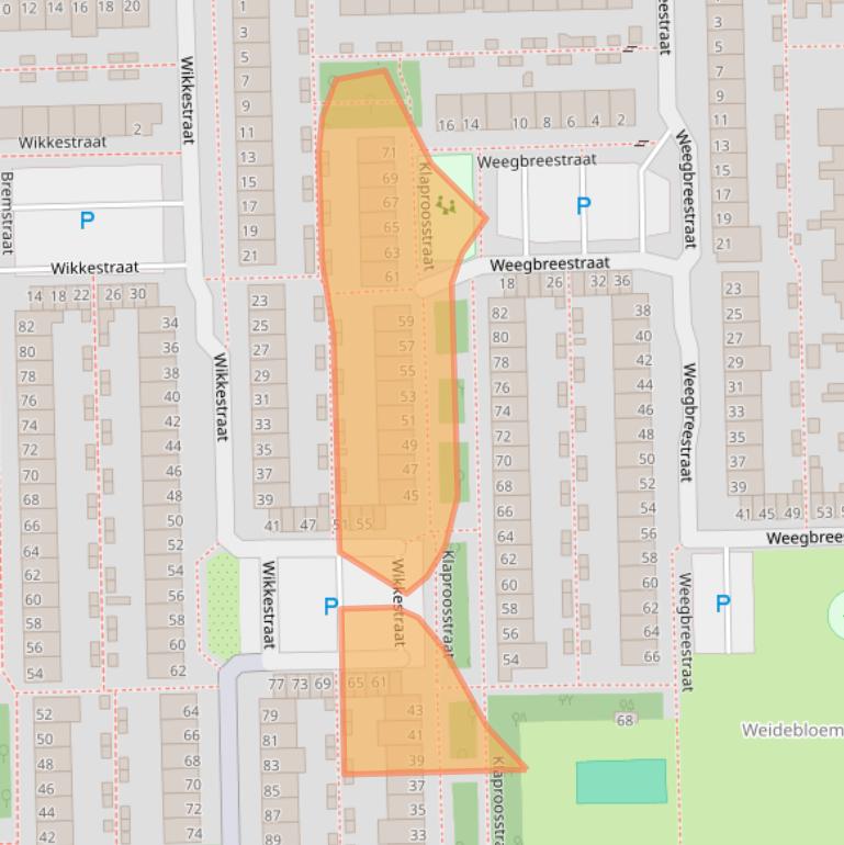 Kaart van postcodegebied 2403EW.