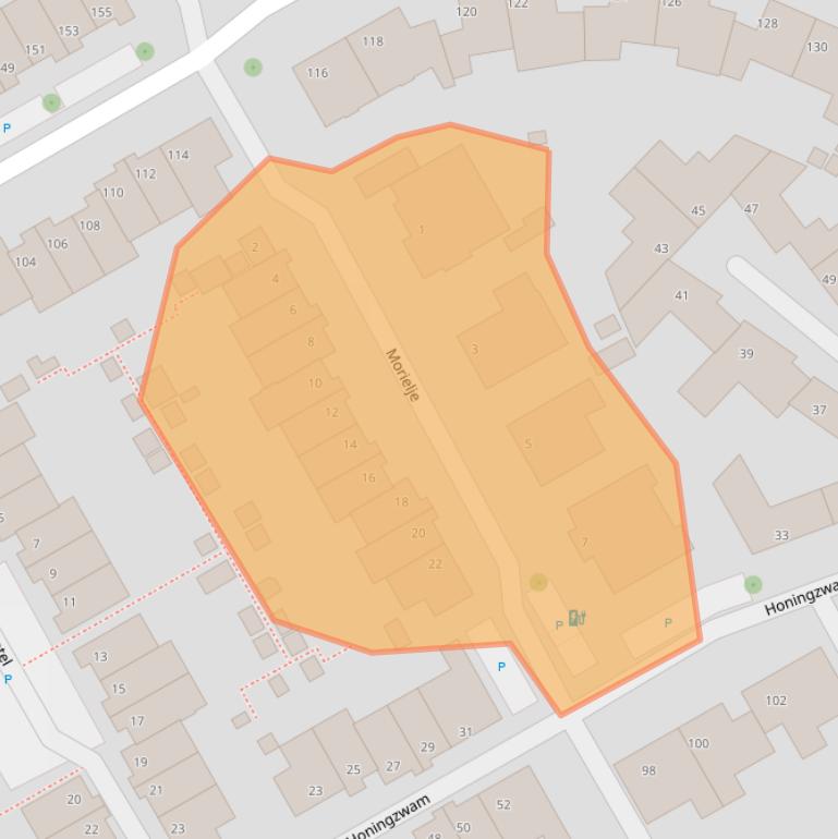 Kaart van postcodegebied 2403HX.