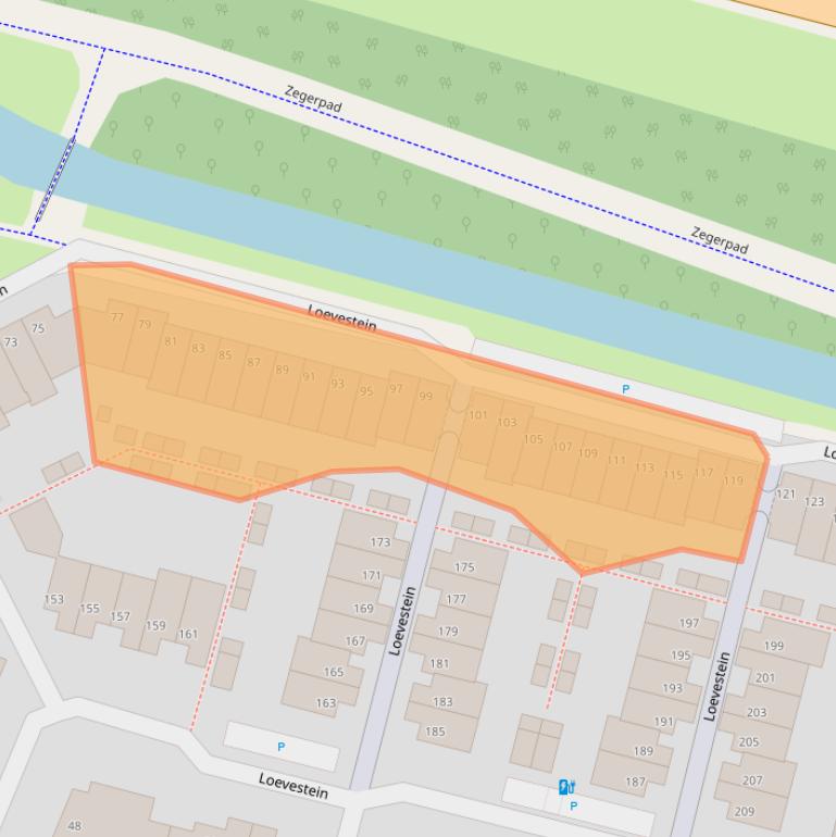 Kaart van postcodegebied 2403JE.