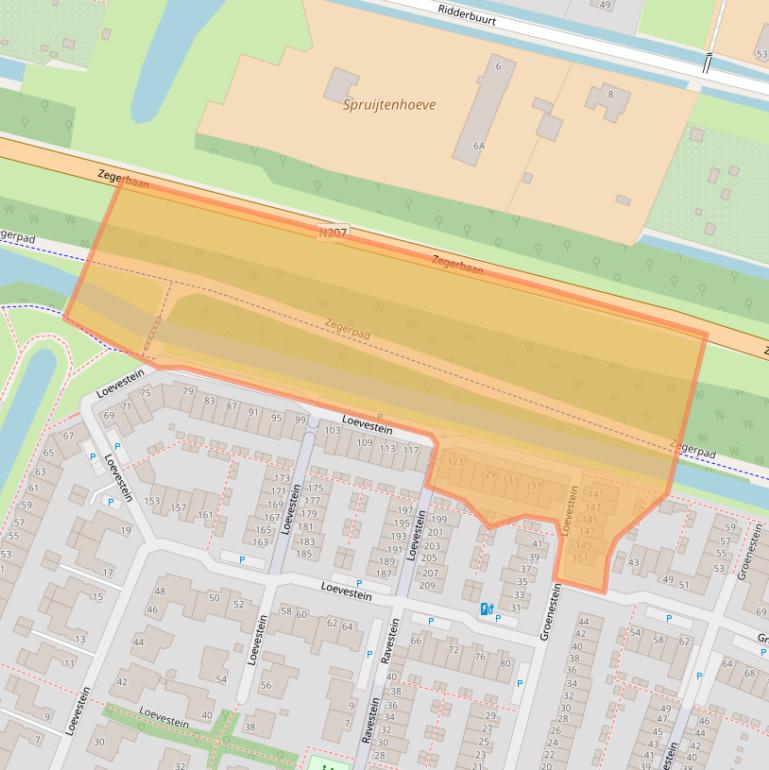 Kaart van postcodegebied 2403JG.