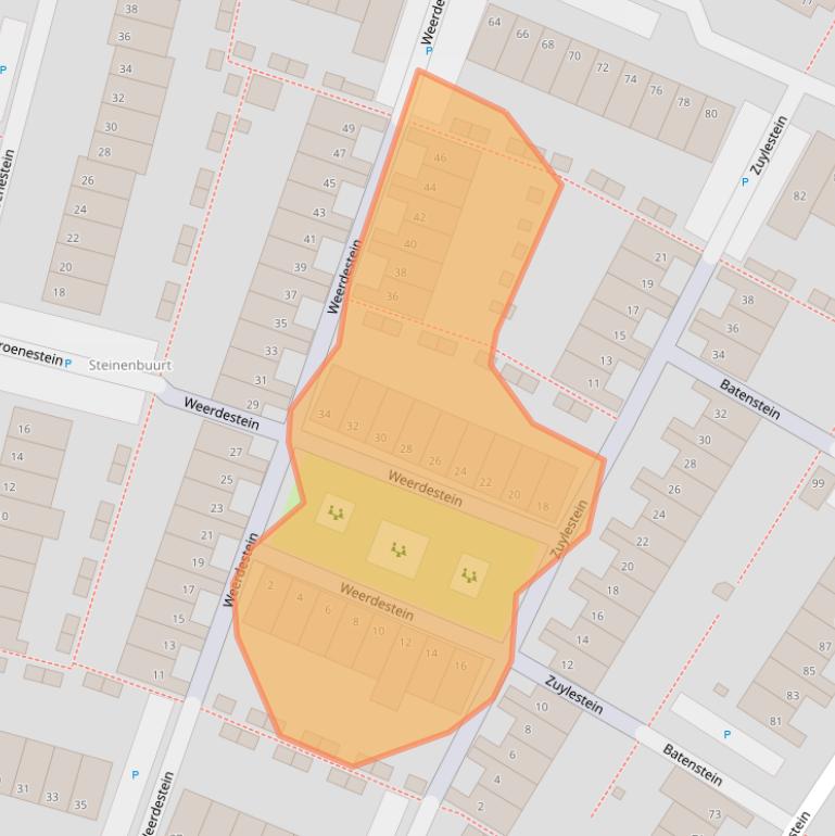 Kaart van postcodegebied 2403JT.