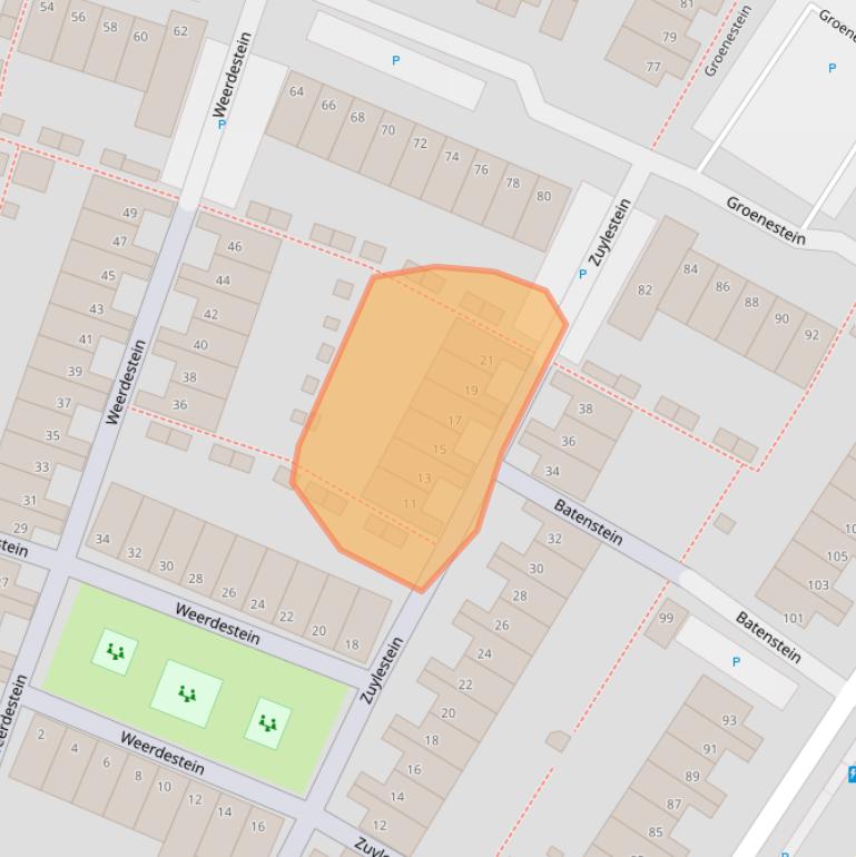 Kaart van postcodegebied 2403JW.