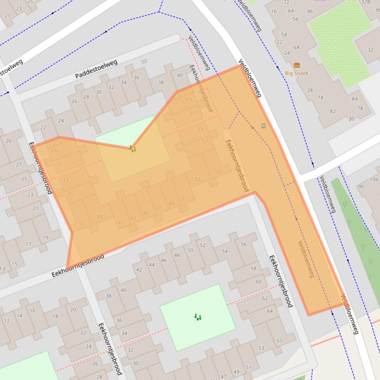 Kaart van postcodegebied 2403RD.