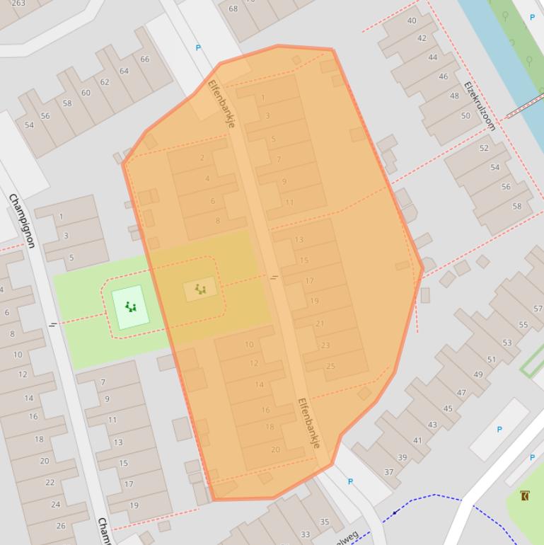 Kaart van postcodegebied 2403SE.